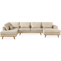 U-sohva Copenhagen 4 ist sametti vasen beige