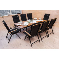 Ruokapöytä Naantali, 152-210cm, musta
