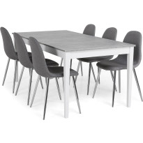 Ruokailuryhmä Scandinavian Choice Romeo 180cm 6 Nibe tuolia harmaa/valkoinen/musta