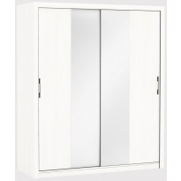 Vaatekaappi liukuovilla Gwyneth, liukuovet + peili, valkoinen, 173,3cm