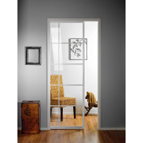 Liukuovi seinän sisään Stella Pocket Door M10, ristikko, 1025x2040mm, valkoinen