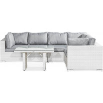 Oleskeluryhmä Bahamas, 5-istuttava sohva + korkea sohvapöytä, valkoinen/harmaa