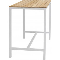 Baaripöytä Lionga, 69x120cm, valkoinen/tiikki