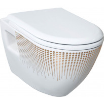 WC-istuin Creavit TP 325 T0, seinämalli, valkoinen kuvioitu, soft-close kansi