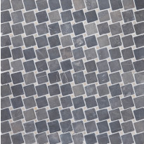Marmorimosaiikki Qualitystone Diagonal Gray-White, verkolla, 50x50/10x10 mm