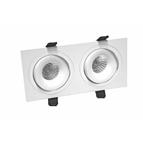 LED-alasvalo FTLIGHT QSPOT, 2x5W, IP44, 3000K, himmennettävä, valkoinen, Verkkokaupan poistotuote