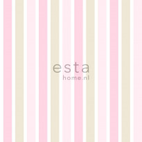Tapetti Vertical Stripes 138701 0,53x10,05 m vaaleanpunainen, beige, valkoinen
