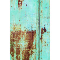 Paneelitapetti PhotowallXL Rusty Metal Wall 158207, 1860x2790mm, turkoosi