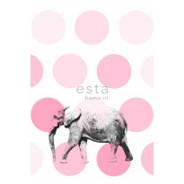 Kuvatapetti PhotowallXL Elephant 158708 1860x2790 mm vaaleanpunainen