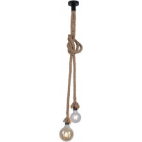 Riippuvalaisin, LeuchtenDirekt Rope, 2xE27, Ø10cm, beige