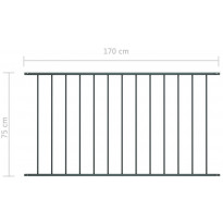 Aitapaneeli, jauhemaalattu teräs, 1.7x0.75m, antrasiitti