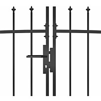 Puutarha-aidan portti, keihäskärjillä, 5x1.5m, musta