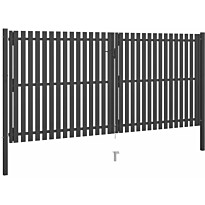 Puutarhan aitaportti, teräs 4x2.25m, antrasiitti