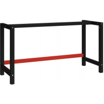 Työpöydän runko, 150x57x79 cm, metalli, musta ja punainen