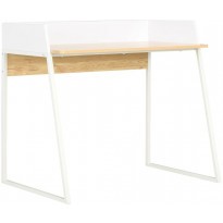 Työpöytä valkoinen ja tammi 90x60x88 cm