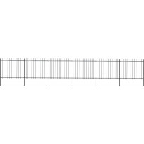 Puutarha-aita, keihäskärjillä, 10.2x1.5m, teräs, musta