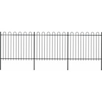 Puutarha-aita, kaarikärjillä, 5.1x1.5m, teräs, musta