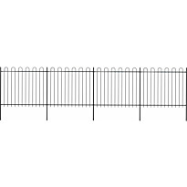 Puutarha-aita, kaarikärjillä, 6.8x1.5m, teräs, musta