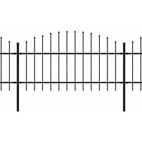 Puutarha-aita, keihäskärjillä, teräs, (1-1.25)x5.1m, musta