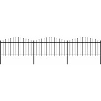 Puutarha-aita, keihäskärjillä, teräs, (1.25-1.5)x5.1m, musta