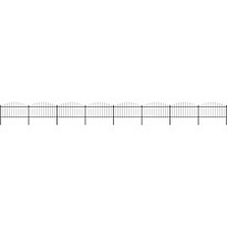 Puutarha-aita, keihäskärjillä, teräs, (1.25-1.5)x13.6m, musta