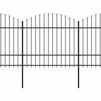 Puutarha-aita, keihäskärjillä, teräs, (1.5-1.75)x3.4m, musta