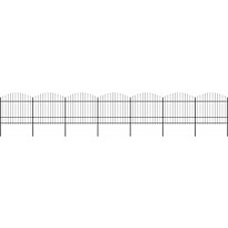 Puutarha-aita, keihäskärjillä, teräs, (1.5-1.75)x11.9m, musta