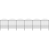 Puutarha-aita, keihäskärjillä, teräs, (1.75-2)x10.2m, musta