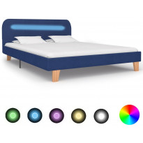 Sängynrunko led-valolla sininen kangas 135x190 cm