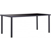 Ruokapöytä, 180x90x75 cm, karkaistu lasi, musta
