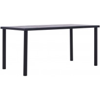Ruokapöytä musta ja betoninharmaa 160x80x75 cm mdf