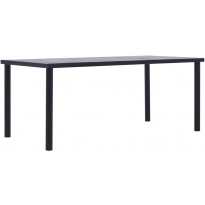 Ruokapöytä musta ja betoninharmaa 200x100x75 cm mdf