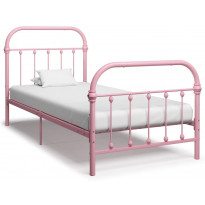 Sängynrunko Romantica, pinkki metalli, 90x200 cm