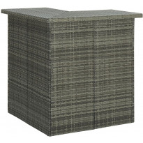 Kulmabaaripöytä harmaa 100x50x105 cm polyrottinki