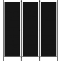 3-paneelinen tilanjakaja, musta, 150x180 cm