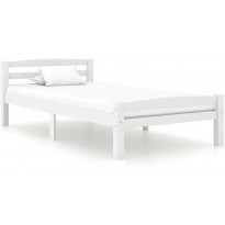 Sängynrunko, valkoinen, 90x200 cm, täysi mänty