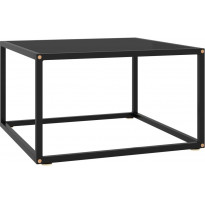 Sohvapöytä musta mustalla lasilla 60x60x35 cm