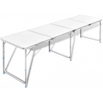 Retkipöytä 240x60cm, alumiini, korkeussäädettävä
