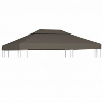 Paviljongin katto kaksikerroksinen, 310g/m², 4x3m, harmaanruskea