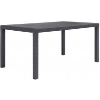Puutarhapöytä, muovirottinki, 150x90x72 cm, ruskea