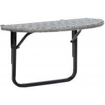 Parvekepöytä, 60x60x50 cm, harmaa polyrottinki