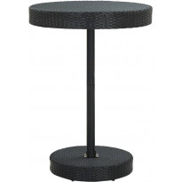 Puutarhapöytä musta 75,5x106 cm polyrottinki