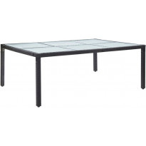 Ulkoruokapöytä musta 200x150x74 cm polyrottinki