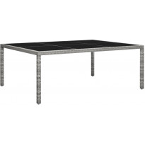 Ulkoruokapöytä harmaa 200x150x74 cm polyrottinki