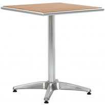 Puutarhapöytä, hopea, 60x60x70 cm, alumiini ja puukomposiitti