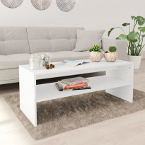 Sohvapöytä valkoinen 100x40x40 cm lastulevy