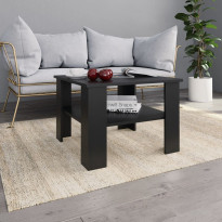 Sohvapöytä musta 60x60x42 cm lastulevy