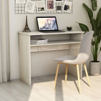 Työpöytä korkeakiilto valkoinen 90x50x74 cm lastulevy