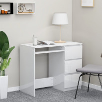 Työpöytä korkeakiilto valkoinen 90x45x76 cm lastulevy