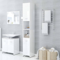Kylpyhuonekaappi korkeakiilto valkoinen 30x30x183,5 cm